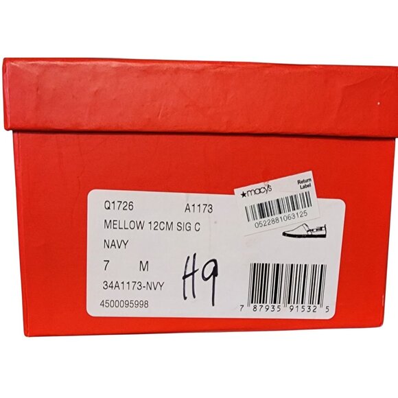 Coach Navy Blue Monogram Canvas Espadrille Loafers Womens Size 7M - Picture 2 of 7